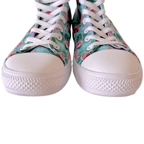RAAD Shop Flamingo Print Lace Up High tops Sneakers Women Size 9 - Picture 6 of 13